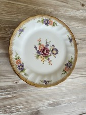 Winterling Kirchenlamitz Bavaria 6 Kuchenteller mit Golddekor Blumen