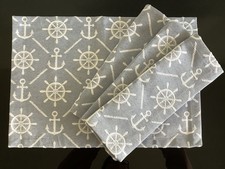 4 Platzsets / Tischsets / Untersetzer, maritimes Muster - NEU