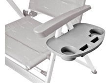 Utensilien- Seitentisch für Campingstuhl grau mit 4 Fächern Camping Balkon