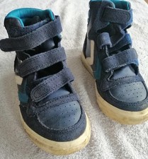 Grau blaue Schuhe mit Klettverschluss - Gr. 27 - Hummel