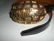 Dsquared Gürtel echtes Leder mit Goldschnalle und Strass