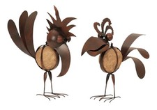 2 Stück Metall Vogel mit