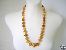 Massive Bernstein Kette Naturbernstein große Butterscotch Kugeln 71,5 g Amber