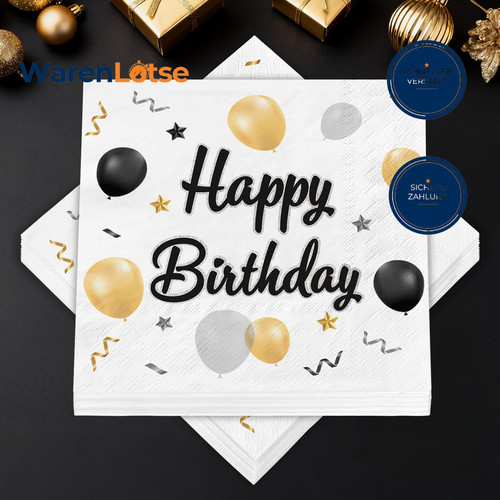 Servietten happy birthday - happy,