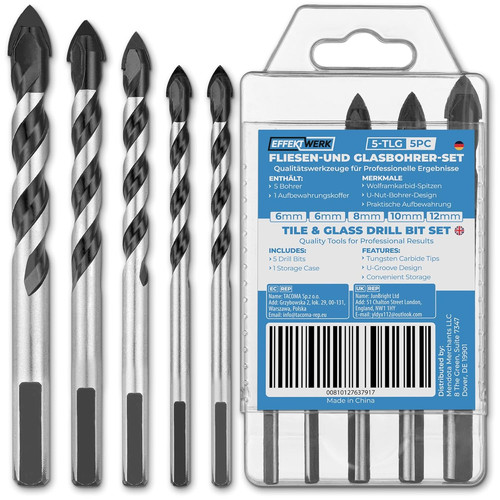 Fliesenbohrer set teilig - fliesenbohrer, 5-teilig