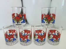 6 bunte Schnapsgläser 70er Jahre Neuwertig