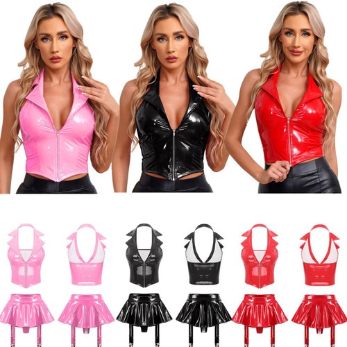 Damen wet look lackleder - de,