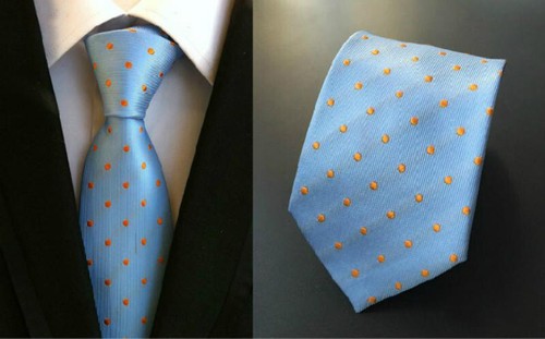 Krawatte hellblau orange mit - orange,