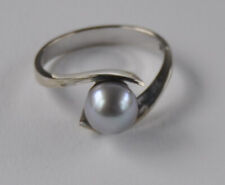 Weißgold Ring  mit Silber Tahiti Perle 585 Gold modern neu wertig