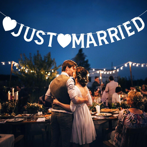 Just married girlande deko - just,