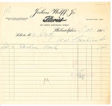 1916 VINTAGE INVOICE - JULIUS