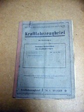 Wartburg 311/0 DDR Kfz Brief Baujahr 1958