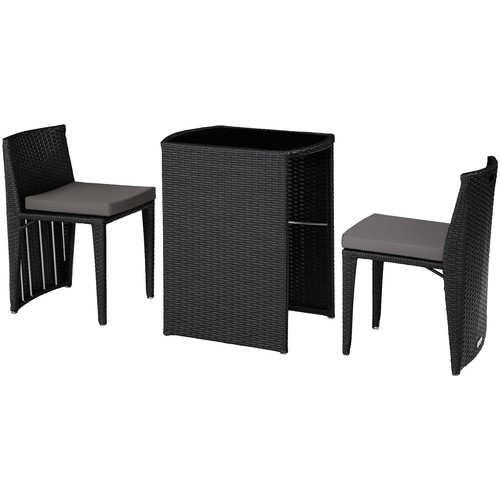 Aluminium rattanset bistro - rattanset,