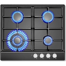 Gaskochfeld 4 Flammig, Schwarz