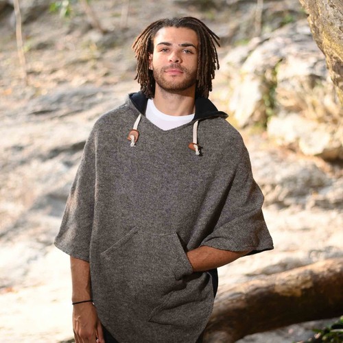 Unisex poncho wolle - wolle, herren