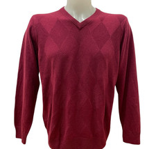 A.W. DUNMORE Gr. 56 - XL Herren SEIDE KASCHMIR Pullover Burgund Rot Langarm