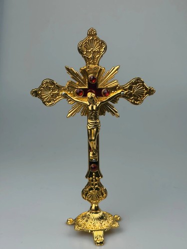 Standkreuz kruzifix gold - standkreuz,