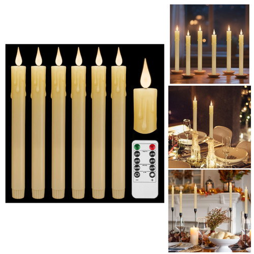 Led flammenlose stabkerzen set - led,