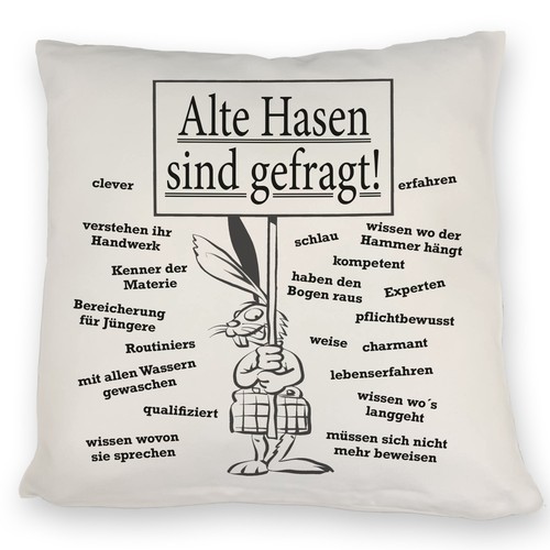 Alte hasen sind gefragt kissen - hasen,