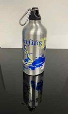2 Alu-Trinkflasche 0,5L Wasserflasche Aluminium + Karabiner Sport