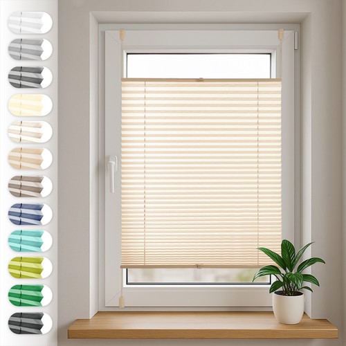 Plissee beige klemmfix - plissee,