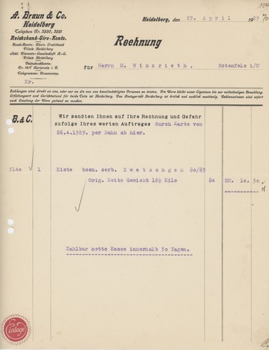 Rechnung heidelberg braun - rechnung,