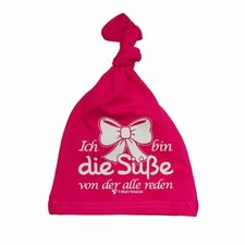 Beanie Mütze pink mit Spruch