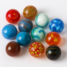 GLAS-MURMELN 12 Stück Ø 25