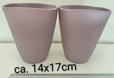 2 Blumentöpfe Blumentopf Übertopf Pflanzgefäß Vase viereckig Lila Violett Schimm