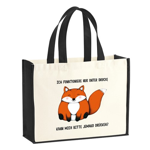 Jutetasche drück mich fuchs - jutetasche,