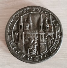 alte große Medaille Münze Siegel Bildnis KÖLNER DOM 1248 Mutter + Kind Bodenfund