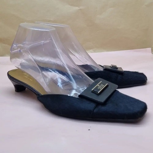 Gucci black pony hair mules - gucci,