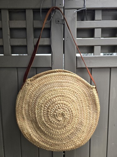 Korb strand tasche rund - strand, stroh