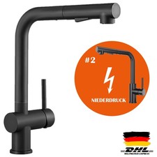 Küchenarmatur Wasserhahn ausziehbar mit 2 Strahlarten Einhebelmischer Edelstahl