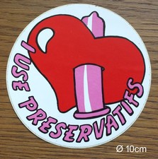 Alter Sticker Aufkleber Kondom  Kondomautomat France Preservatifs 90er Jahre