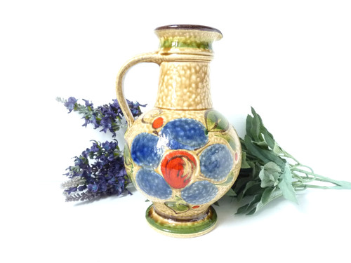 Vintage majolika keramik vase - keramik,