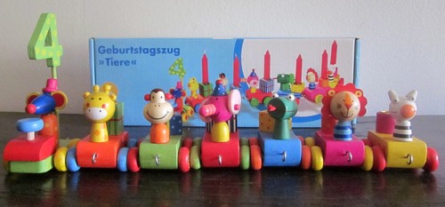Zug geburtstagszug holz - holz, tiere