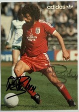 Paul Breitner FC Bayern München handsignierte Autogrammkarte 80ziger Adidas FCB