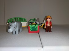 🦏 Playmobil 1-2-3 Safari-Jeep mit Nashorn & Anhänger (Set 6743)