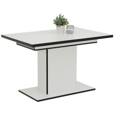 Säulentisch - weiß-schwarz -