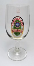 Bierglas, TSINGTAO BEER, ca. 15,5 cm hoch, 0,2l