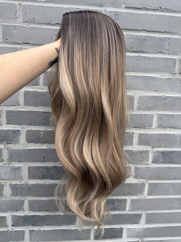 Perücke braun balayage lang - braun,