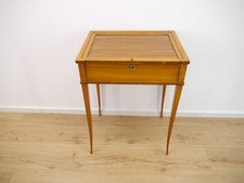 Biedermeier Nähtisch Kirschbaum Rollo Mechanismus um 1820 handpoliert Schellack