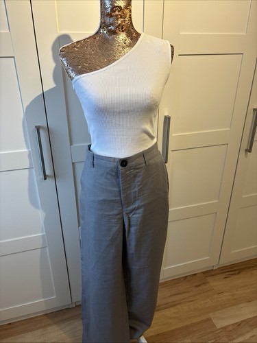 Zara hose leinen grau - hose,