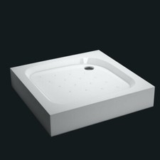 Duschtasse Duschwanne Acryl Brausewanne 14 cm mit Füße Schürze Quadrat Weiß