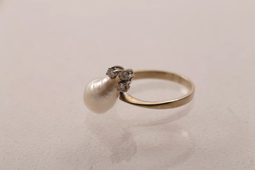 585 goldring mit perle - 585, 3