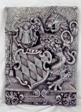 Bayern Zinnrelief Wandtafel