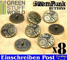 8x Knöpfe Steampunk-Stil 22mm