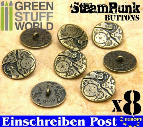 Knöpfe steampunk stil - 8x, steampunk-stil