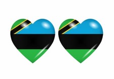 2x Sticker aufkleber Flaggen flagge fahne herzen sansibar